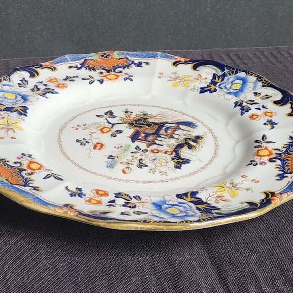 Antique Masons Ironstone Imari Well & Tree 8.75" Plate - Picture 5 of 12